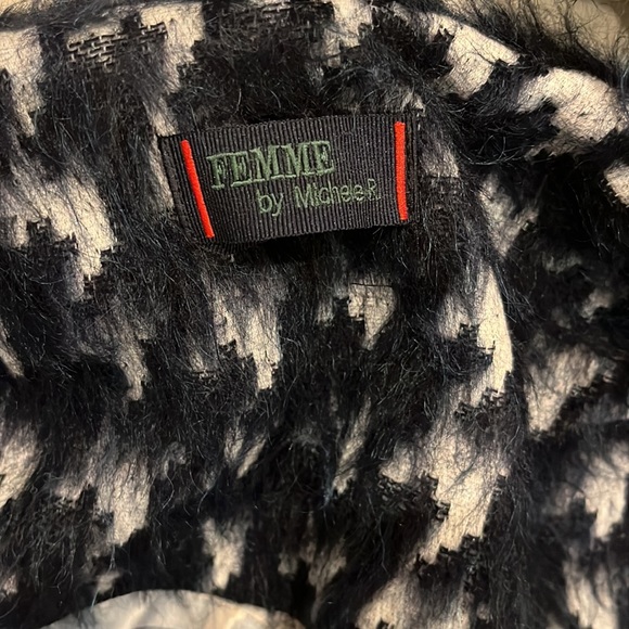 Navy & White Houndstooth Coat - Picture 5 of 6